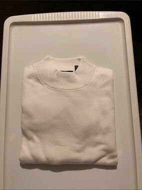 Men's Cream Turtleneck Sweater - Soft Mock Neck